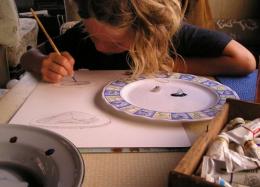 Roxanne painting a velella