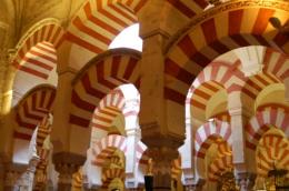 Candy striped archways in the mosque at Córdoba