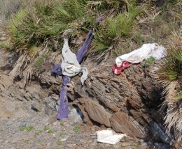 Clothes abandoned by illegal immigrants
