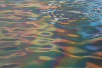 Very pretty but very deadly. Oil spilt from a ship in the port of Las Palmas.