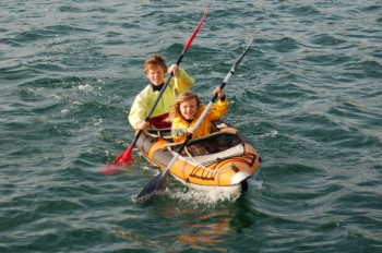 Even an inflatable kayak is faster than a rowing dinghy.
