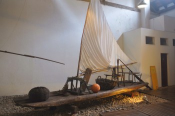 This traditional jangada is in a museum in southern Brazil.