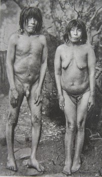 Mr and Mrs Yaghan, photographed some 70 years after Fitzroy first encountered the people