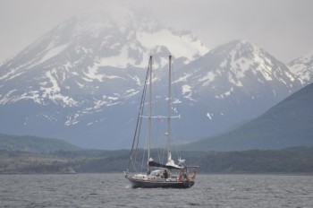 A charter yacht returns from a trip around Cape Horn